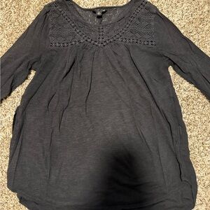 Elegant Black Lace Detail Women's Top
